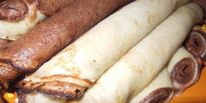 Рецепт десертных блинчиков полосатики