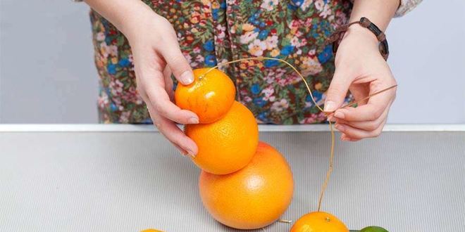 Рецепт елки из фруктов и конфет