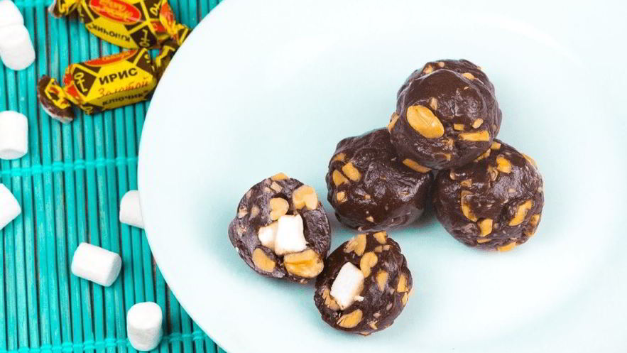 Рецепт конфет сникерс с маршмеллоу