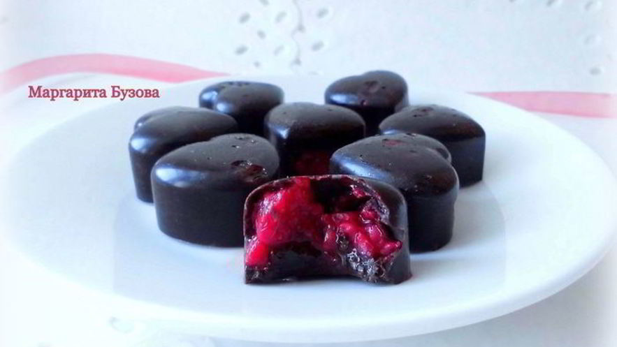 Рецепт шоколадных конфет с малиной