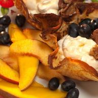 Рецепт Блинных корзиночек с кремом и фруктами фламбе