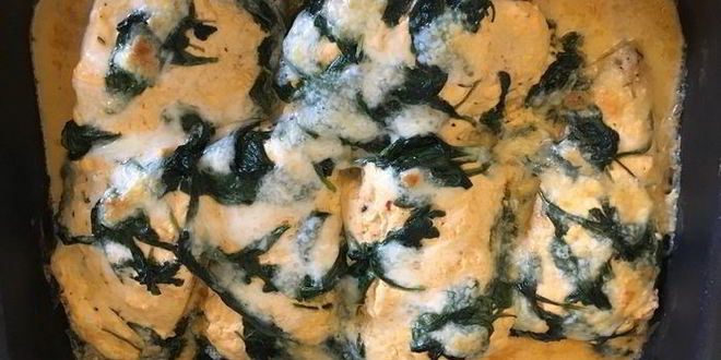 Рецепт грудки индейки со шпинатом и крем-чизом