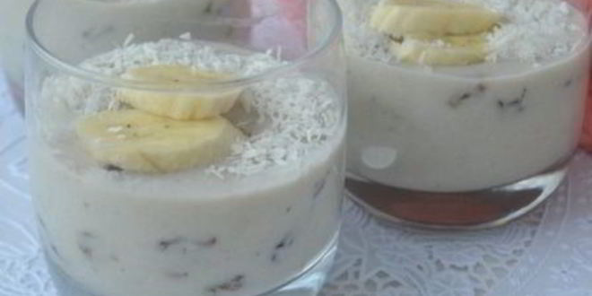 Рецепт нежнейшего кокосового крема с бананом и изюмом