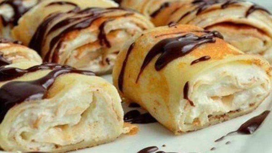 Рецепт рулетиков из блинов с нежным кремом