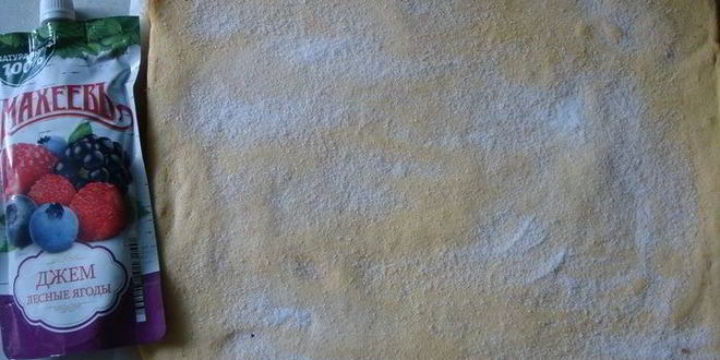 Рецепт тыквенного рулета с джемом и кремом