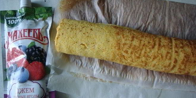 Рецепт тыквенного рулета с джемом и кремом