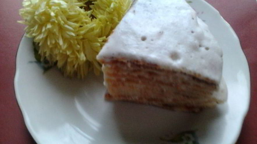 Рецепт вафельного тортика с белковым кремом