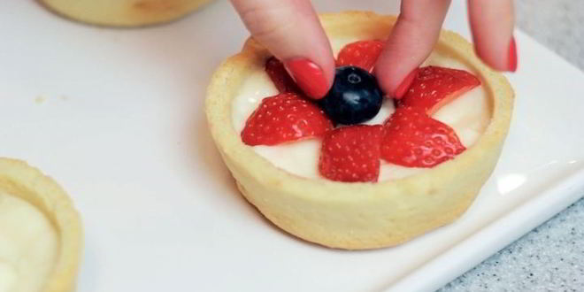 Рецепт ягодных корзиночек с заварным кремом