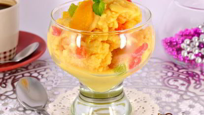 Рецепт Домашнего персикового мороженого