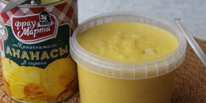 Рецепт мороженого тропический рай с ананасами