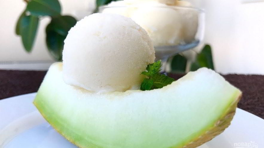 Рецепт простого мороженого из дыни