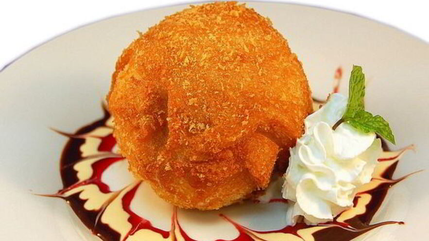 Рецепт жареного ванильного мороженого