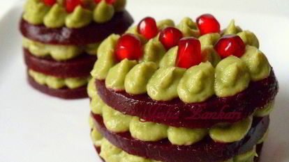 Рецепт Башенок из свеклы с муссом из авокадо