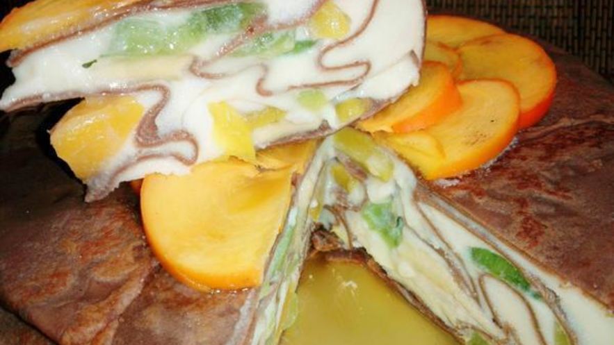 Рецепт блинного торта-мусса тропик