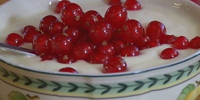 Рецепт йогуртового мусса с красной смородиной