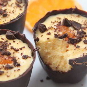 Рецепт Мусса из клементинов в шоколадном стаканчике