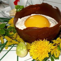 Рецепт Пасхальных Шоколадных яиц с творожным муссом