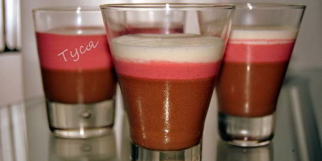 Рецепт шоколадного мусса с малиновым кремом