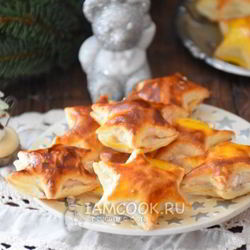 Рецепт Звездочек из слоеного теста с муссом из тунца