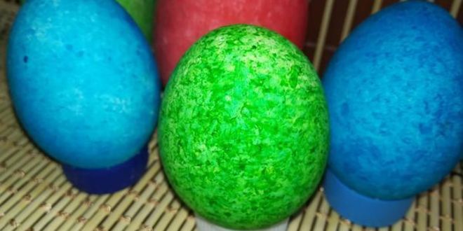 Рецепт пасхальных яиц окрашенных цветным рисом