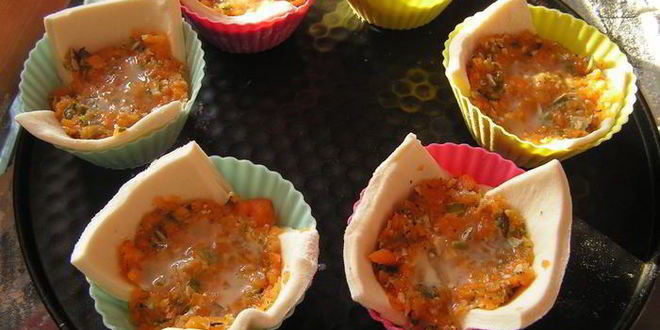 Рецепт корзиночек с морковным суфле, вешенками и тыквенными семечками