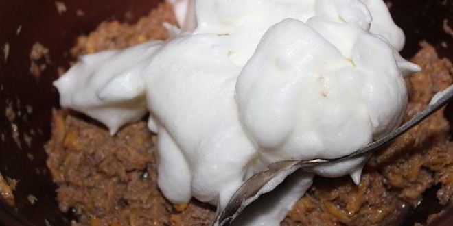 Рецепт мясного суфле с персиками