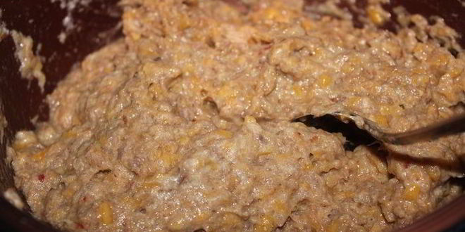 Рецепт мясного суфле с персиками