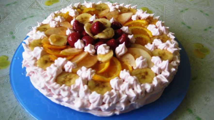 Рецепт торта-суфле с фруктами