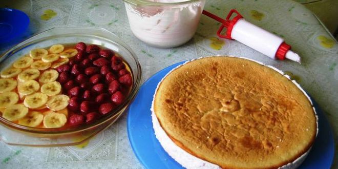 Рецепт торта-суфле с фруктами