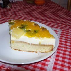 Рецепт Торта-желе со сливочным суфле и фруктами