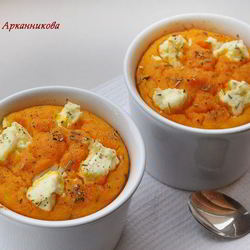 Рецепт Тыквенного суфле с козьим сыром