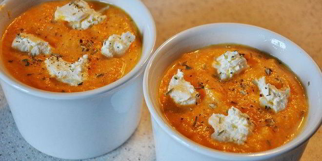 Рецепт тыквенного суфле с козьим сыром