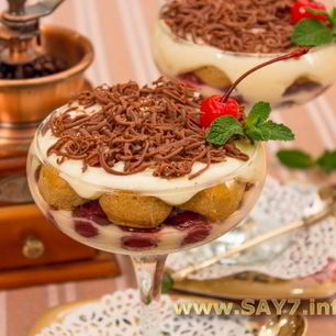 Рецепт Порционного Тирамису с вишней и шоколадом