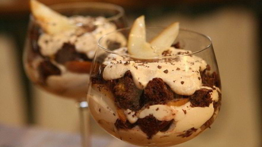 Рецепт шоколадного тирамису с грушей