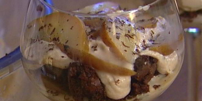 Рецепт шоколадного тирамису с грушей