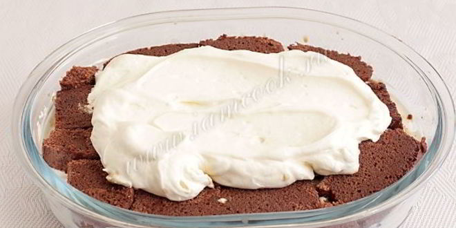 Рецепт тирамису на шоколадном бисквите без яиц
