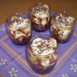 Рецепт Вишнева-бананового творожный десерт