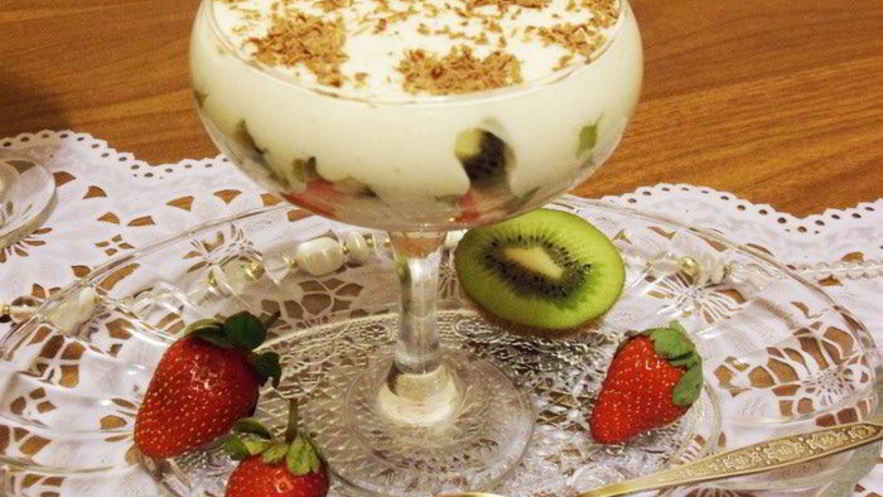 Рецепт фруктов в зефирном креме