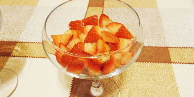 Рецепт фруктов в зефирном креме