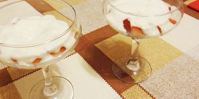 Рецепт фруктов в зефирном креме