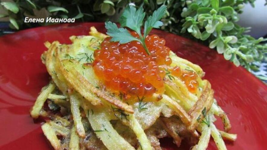 Рецепт драников с красной икрой