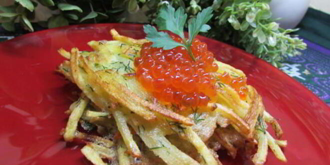 Рецепт драников с красной икрой