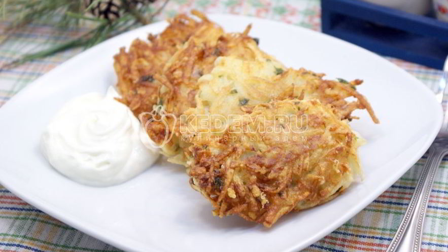 Рецепт драников с сыром и зеленью