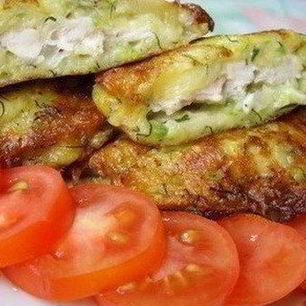Рецепт Колдунов из кабачка и курицы