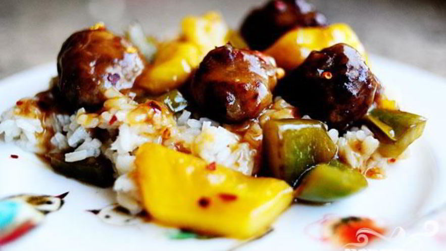 Рецепт фрикаделек с болгарским перцем и ананасами