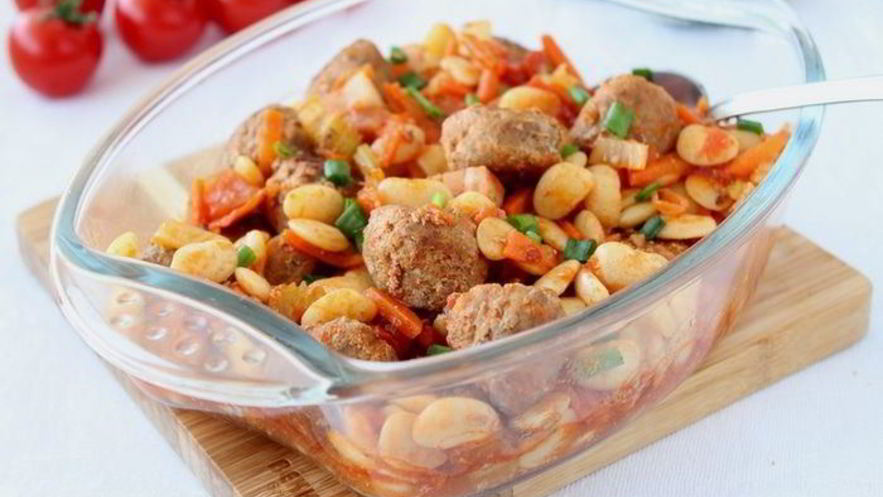 Рецепт фрикаделек с фасолью и овощами