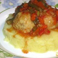 Рецепт Фрикаделек с овощами в кисло-сладком соусе