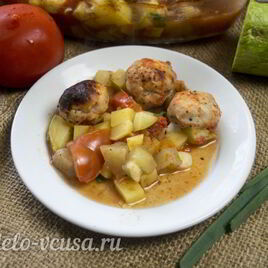 Рецепт Фрикаделек в духовке с овощами