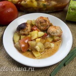 Рецепт Фрикаделек в духовке с овощами