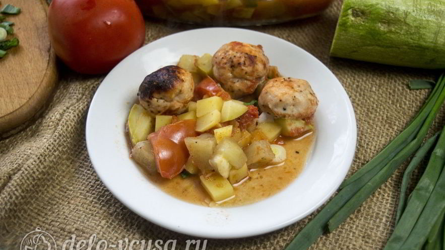 Рецепт фрикаделек в духовке с овощами